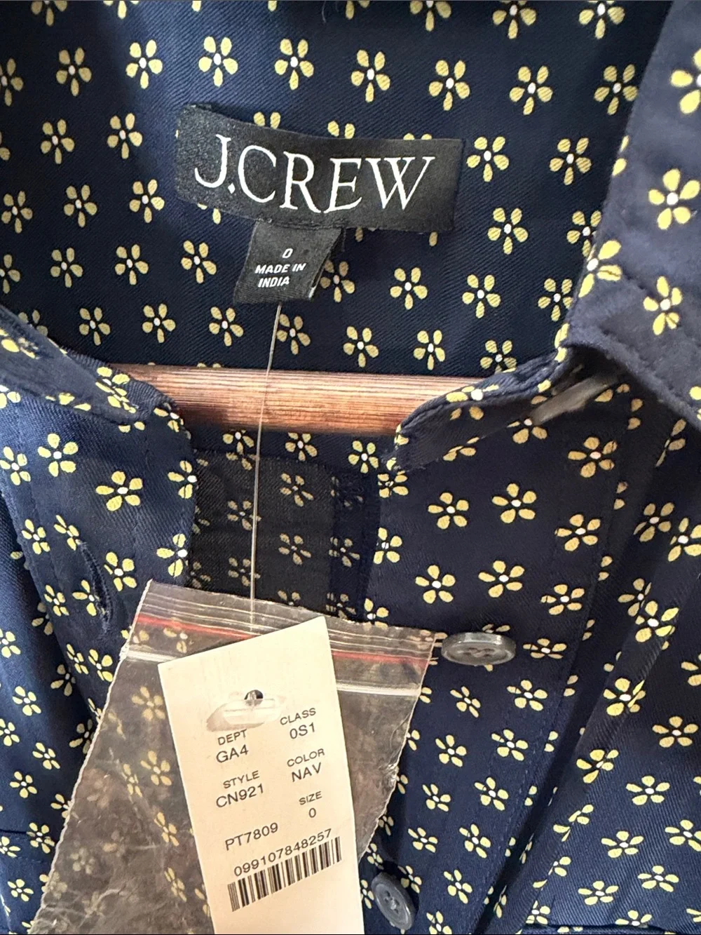 J. Crew Navy Micro Floral Wrap Dress Size 0 Brand New W/Tags